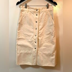 Rag & Bone Cream Button-Down Pencil Skirt